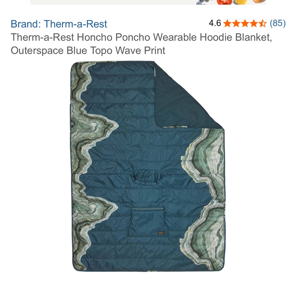 NWT Therm-A-Rest Honcho Poncho camping blanket poncho water resistant - Picture 6 of 14